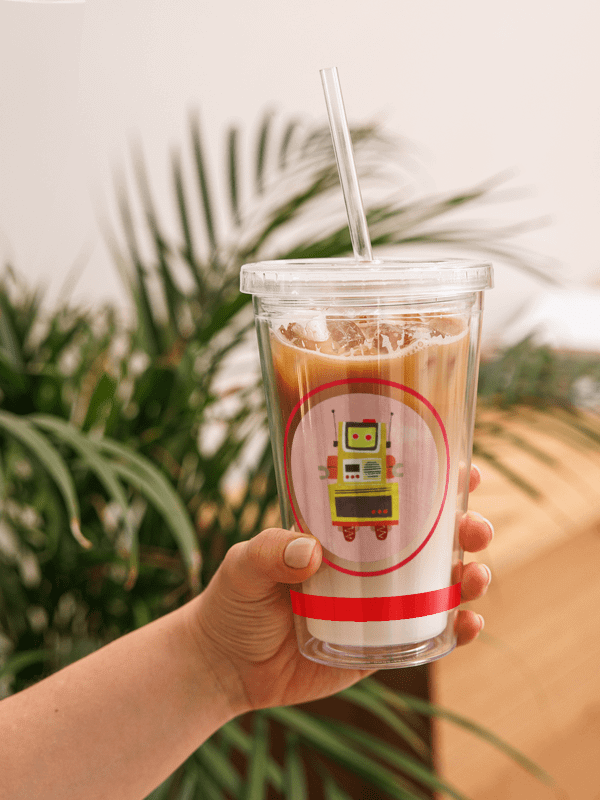 Atomic Robot Party - Clear Plastic Tumbler product image (1)