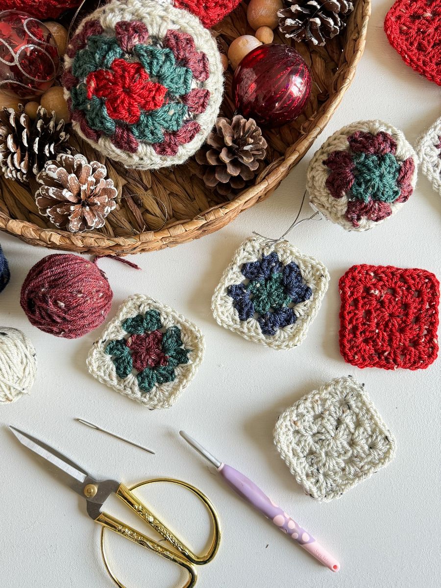 Granny Square Ball, Christmas Ornament Crochet Pattern product image (4)