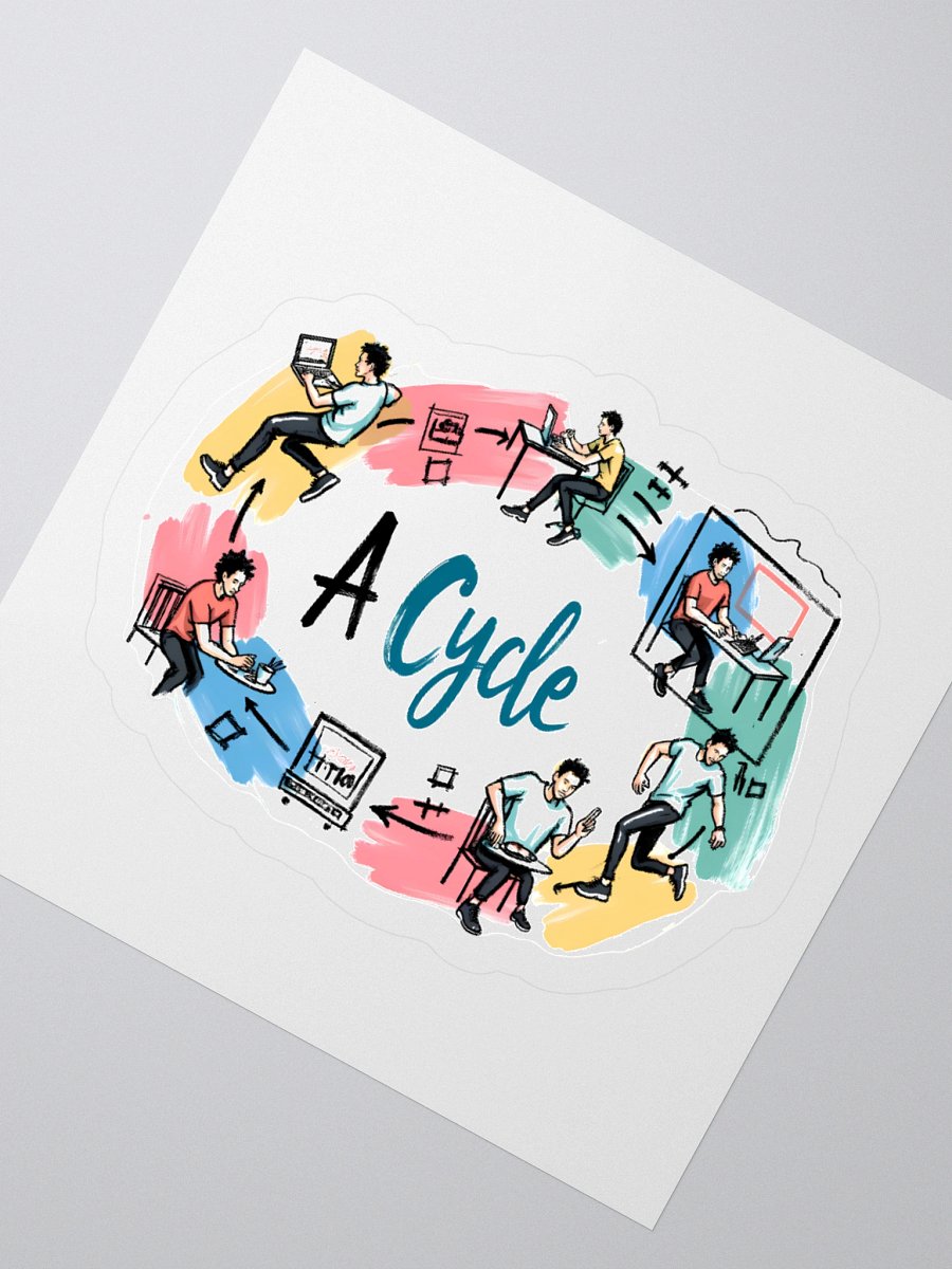 Daily Life Cycle Poster | Vibrant Illustration Art Sticker product image (6)