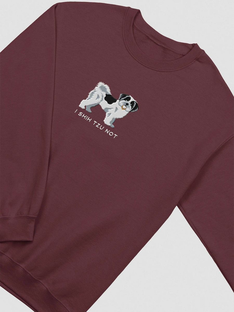 I Shih Tzu Not Sweatshirt (Embroidered) of a Shih Tzu(Black & White) product image (6)