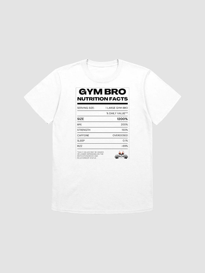 Gym bro nutrition facts(White edition) product image (1)