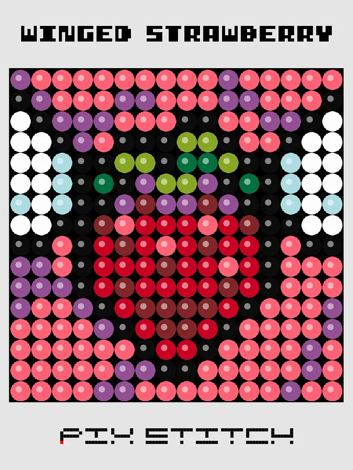 Winged Strawberry Pixel Art product image (1)