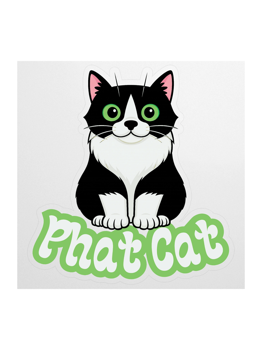 Large Phat Cat Sticker (Green) product image (1)
