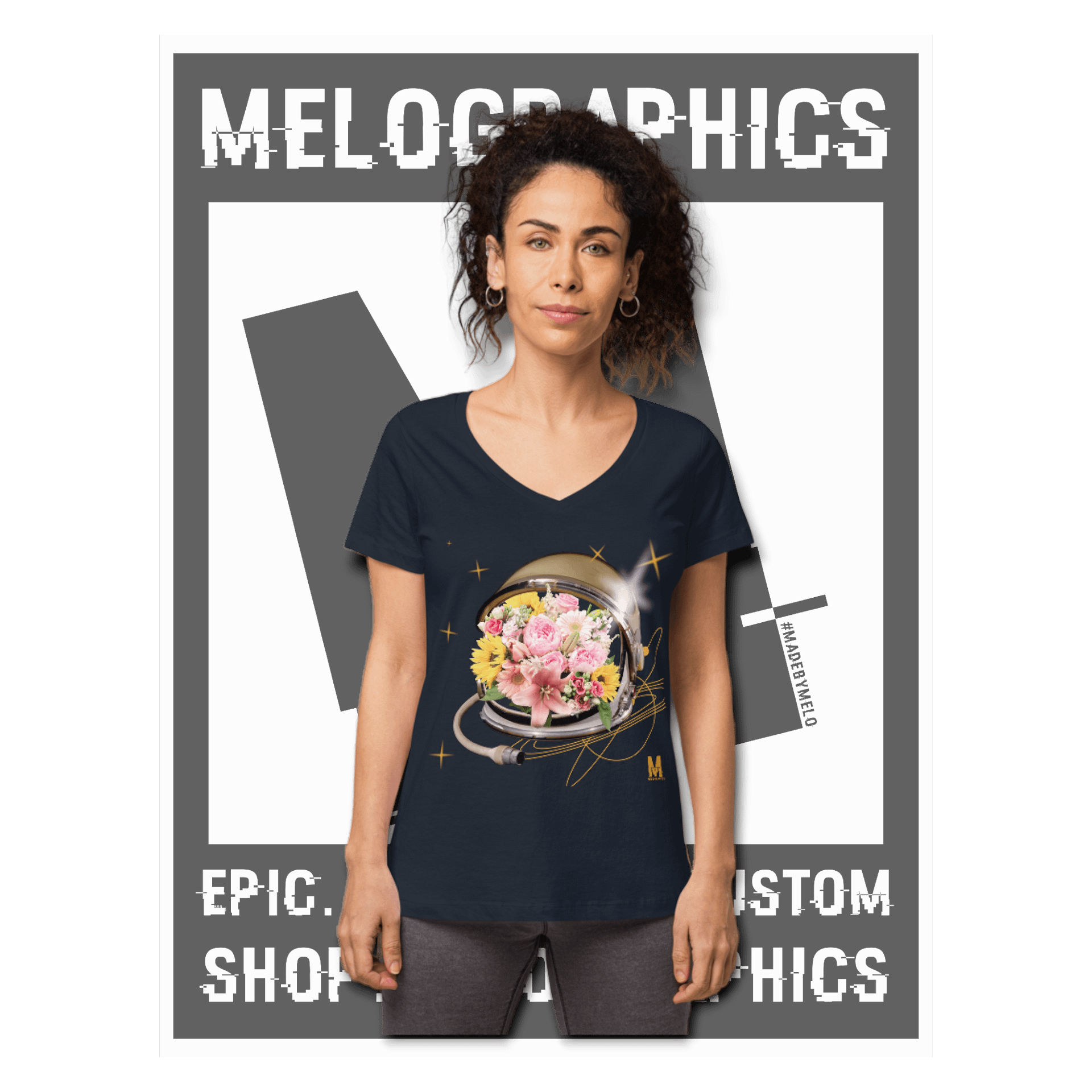 Floral Flyer - Classic Women's V-Neck T-Shirt | #MadeByMELO product image (1)