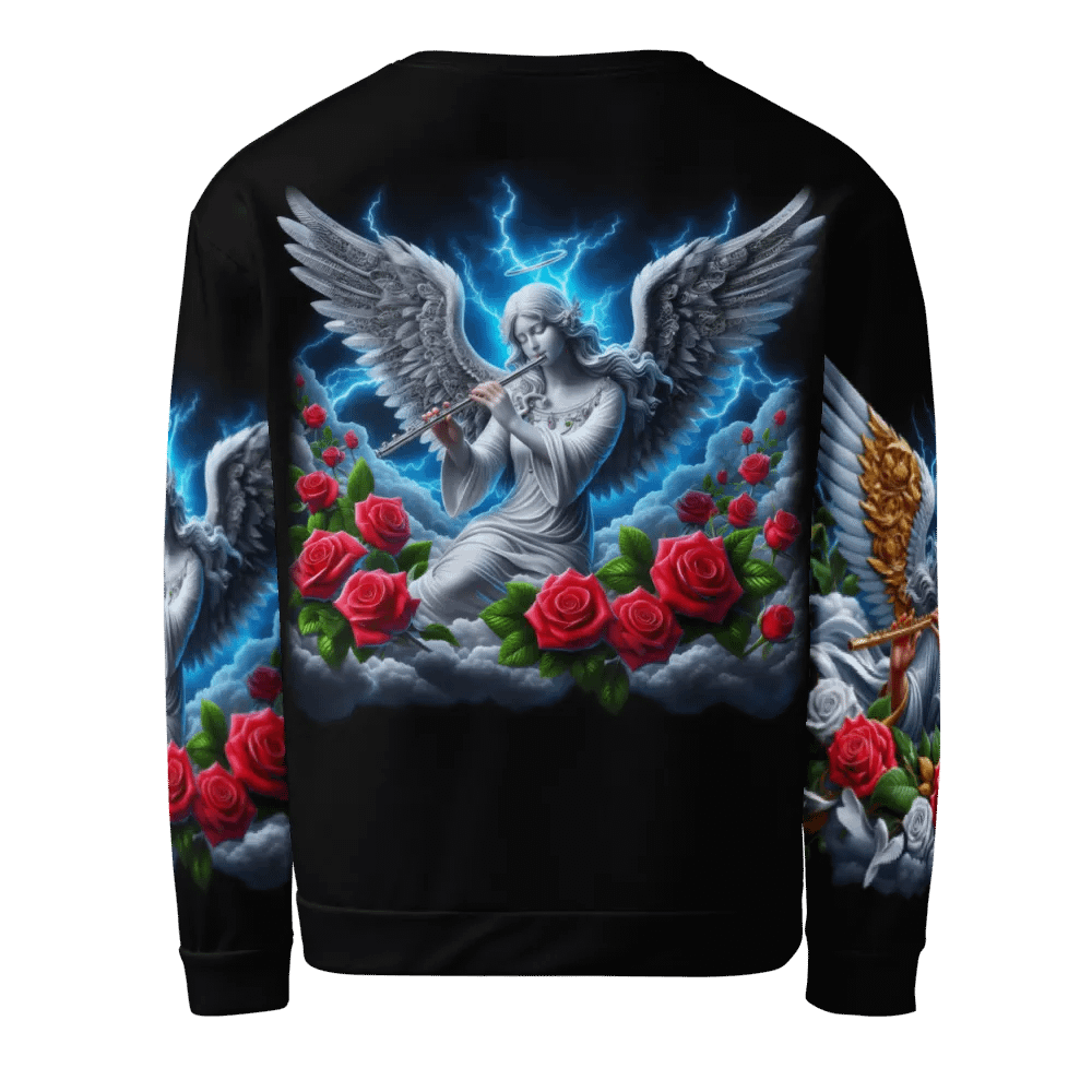 Angels making Music with a Flute - All-Over Unisex Sweatshirt #13 product image (2)