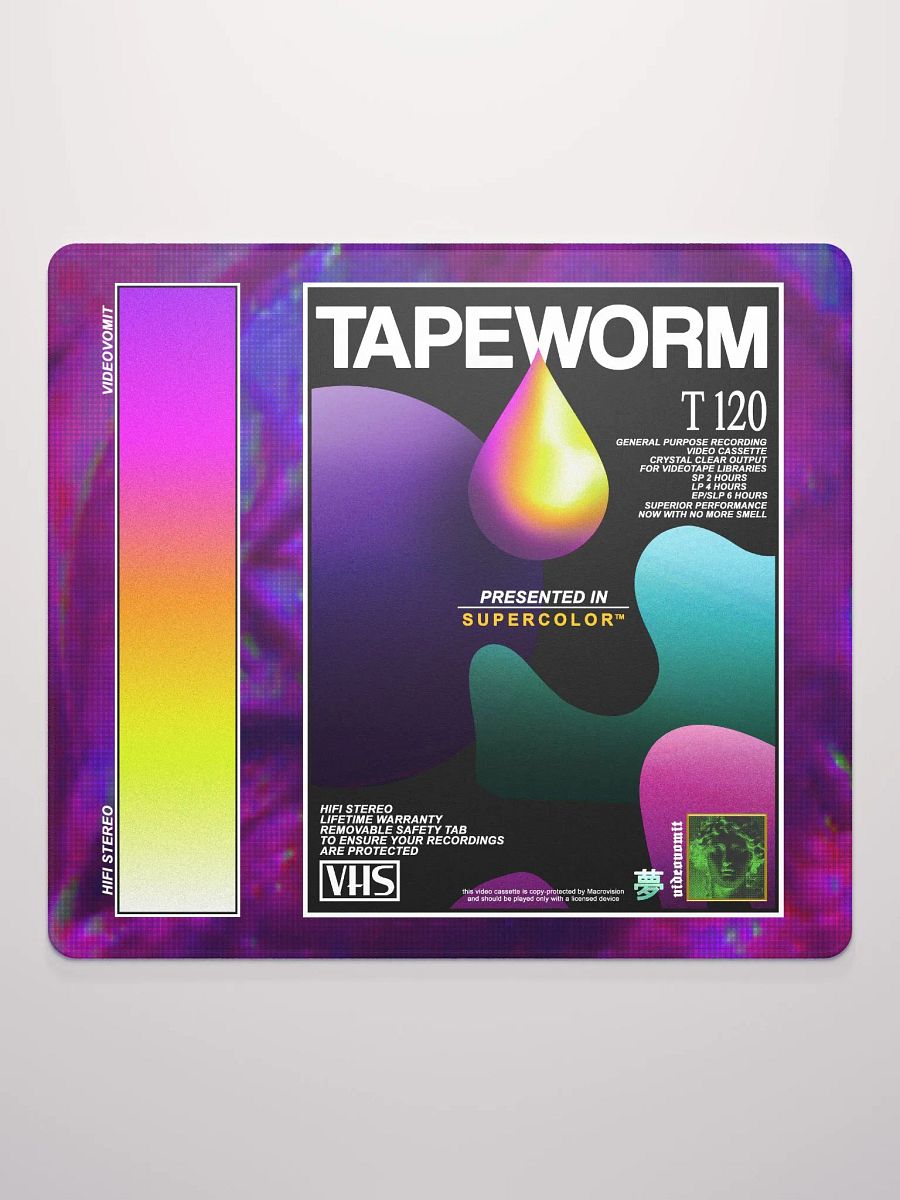 VIDEOVOMIT TAPEWORM VHS GAMING MOUSEPAD product image (4)