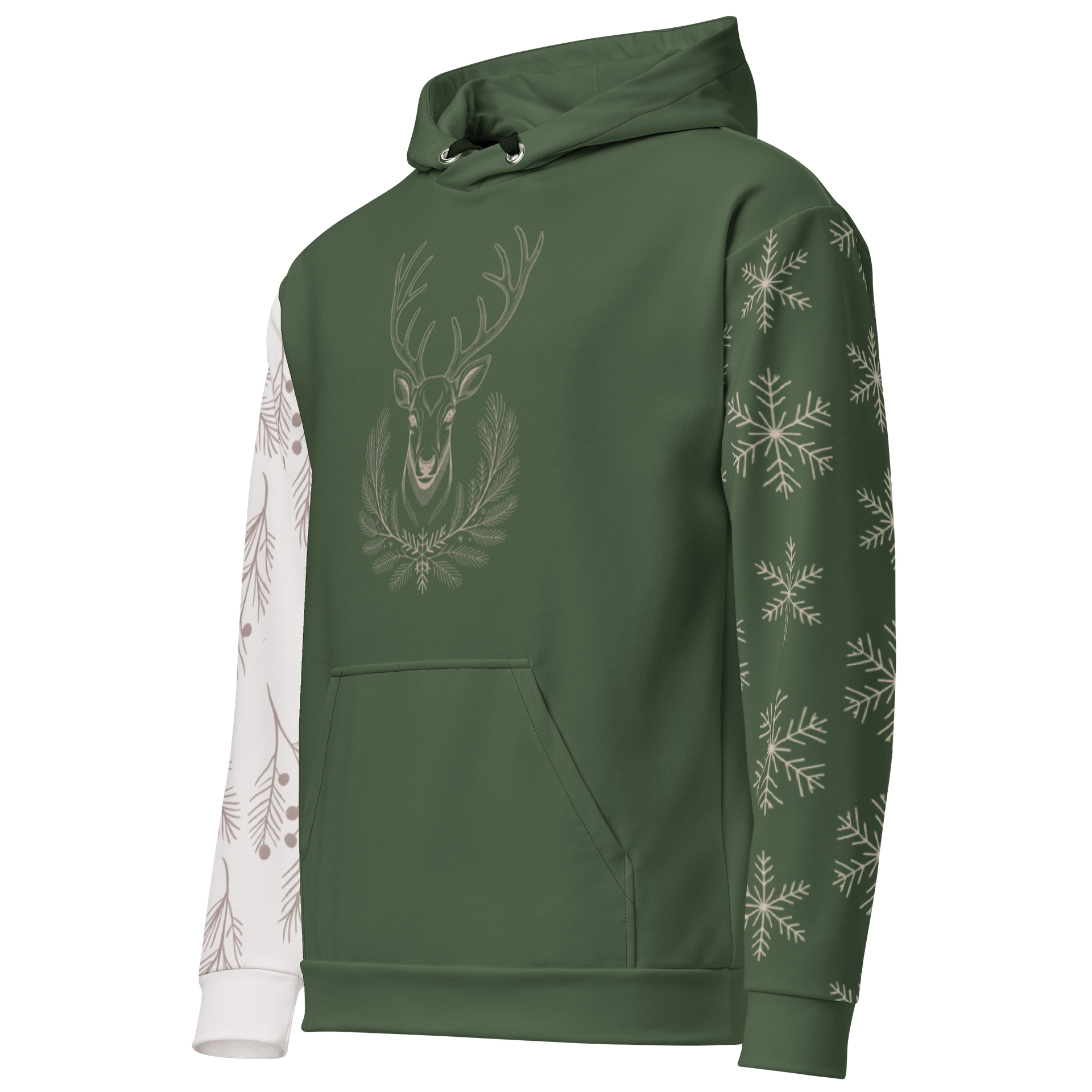 Winter Green Reindeer Hoodie | Cozy Unisex Christmas product image (5)