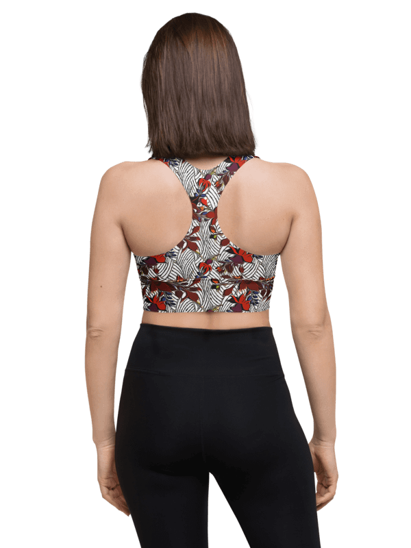 Floral Stripes | Recycled Longline Sports Bra product image (4)
