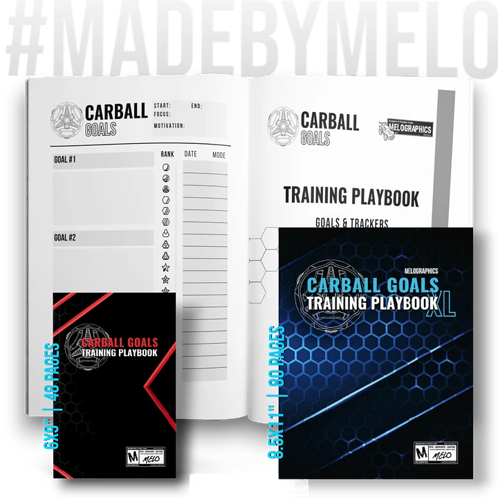 Carball Goals Training Playbook: Rocket League Training & Strategy - Notebook | #MadeByMELO product image (1)