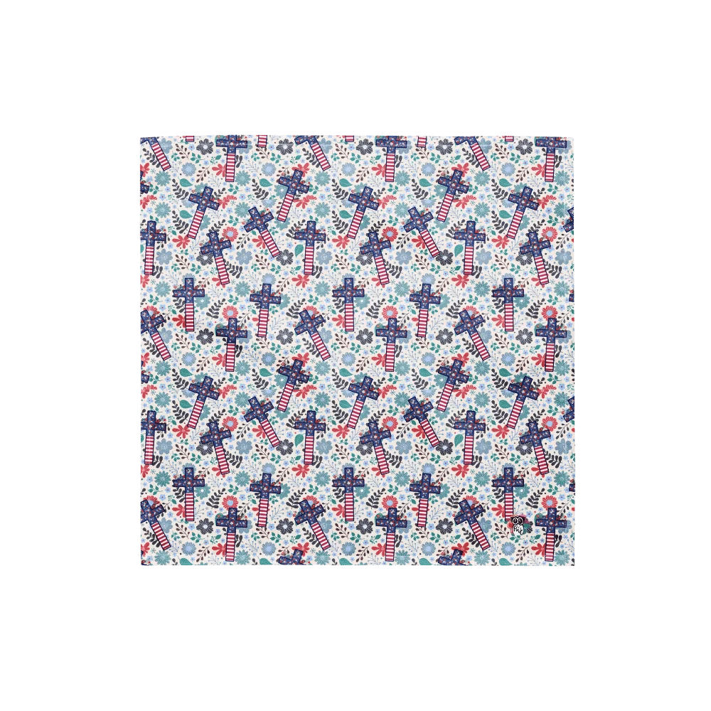 Floral Patriotic Cross Patterned Bandana product image (4)