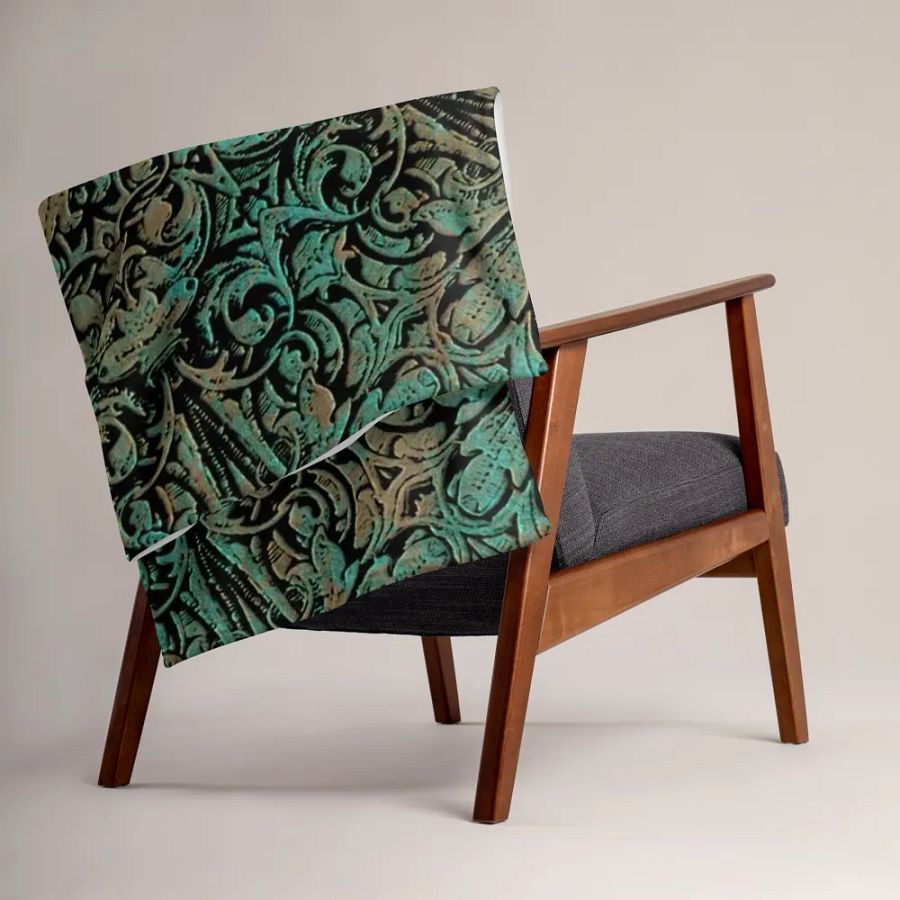 Copper Patina Floral Pattern Throw Blanket product image (15)