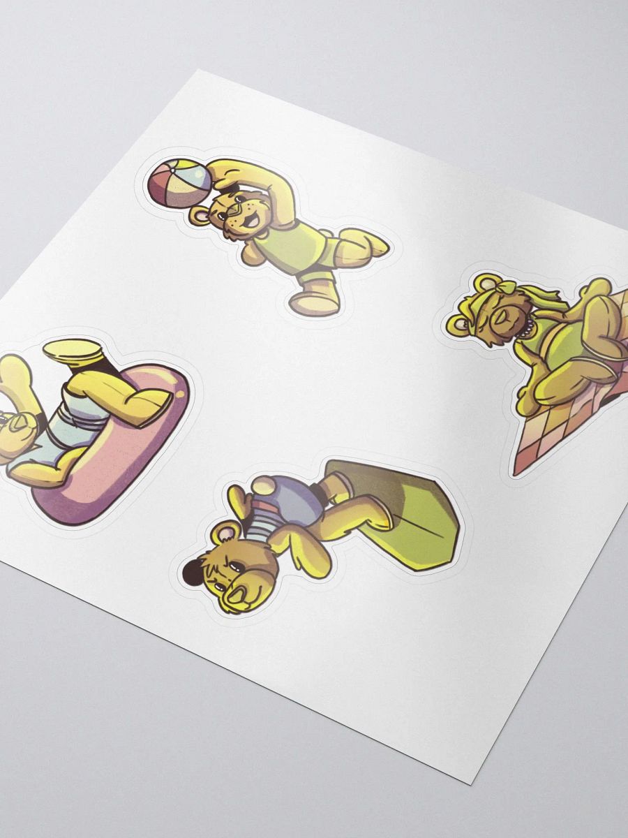 1950s Style Teddy Bears at the Beach Sticker Set - Retro Summer Decals product image (3)