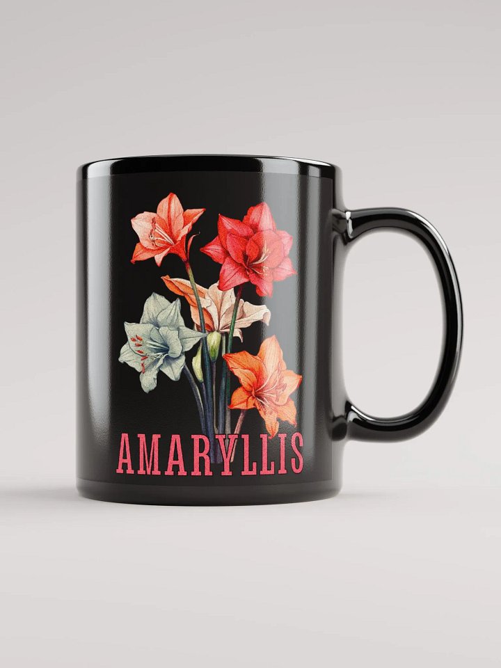 Floral Graphic | Black Coffee Mug | Amaryllis product image (2)