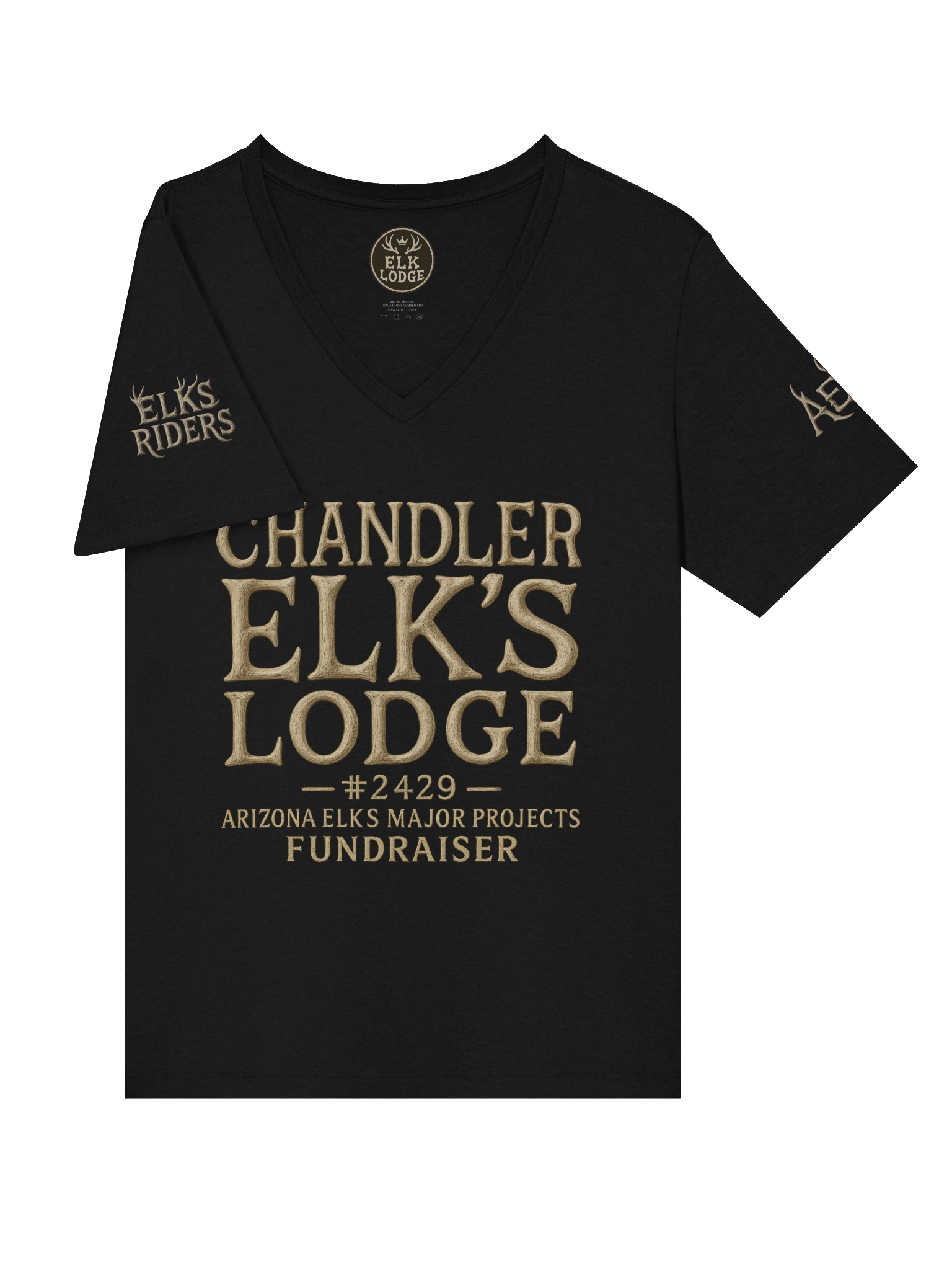 ELK LODGE Antler Crown Logo Ladies Vneck T-Shirt "AEMP" product image (22)