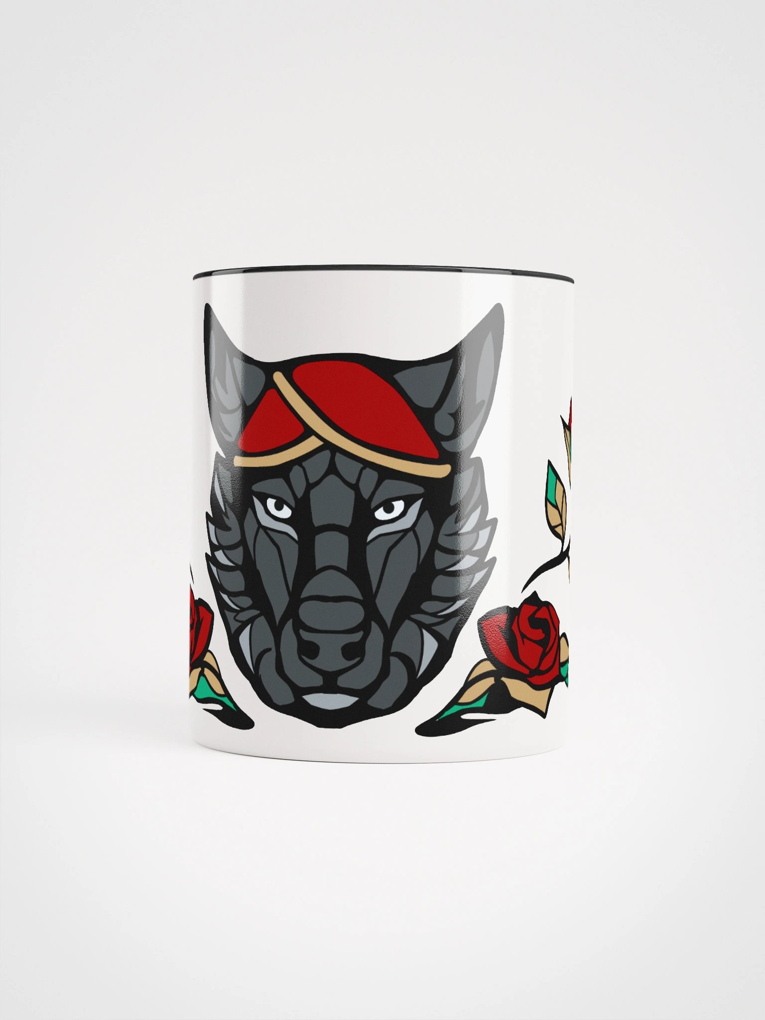 White Mug - Wolf & Roses product image (5)