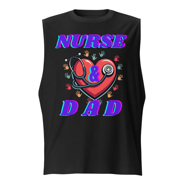 Nurse Dad Heart & Stethoscope Muscle Tank product image (1)