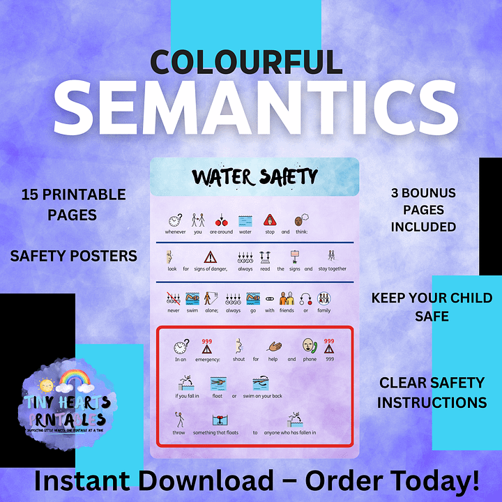 Colourful Semantics Safety Poster Bundle | 15 Visual Safety Rules for Kids | SEN, EYFS, Classroom, PSHE, Mental Health product image (1)
