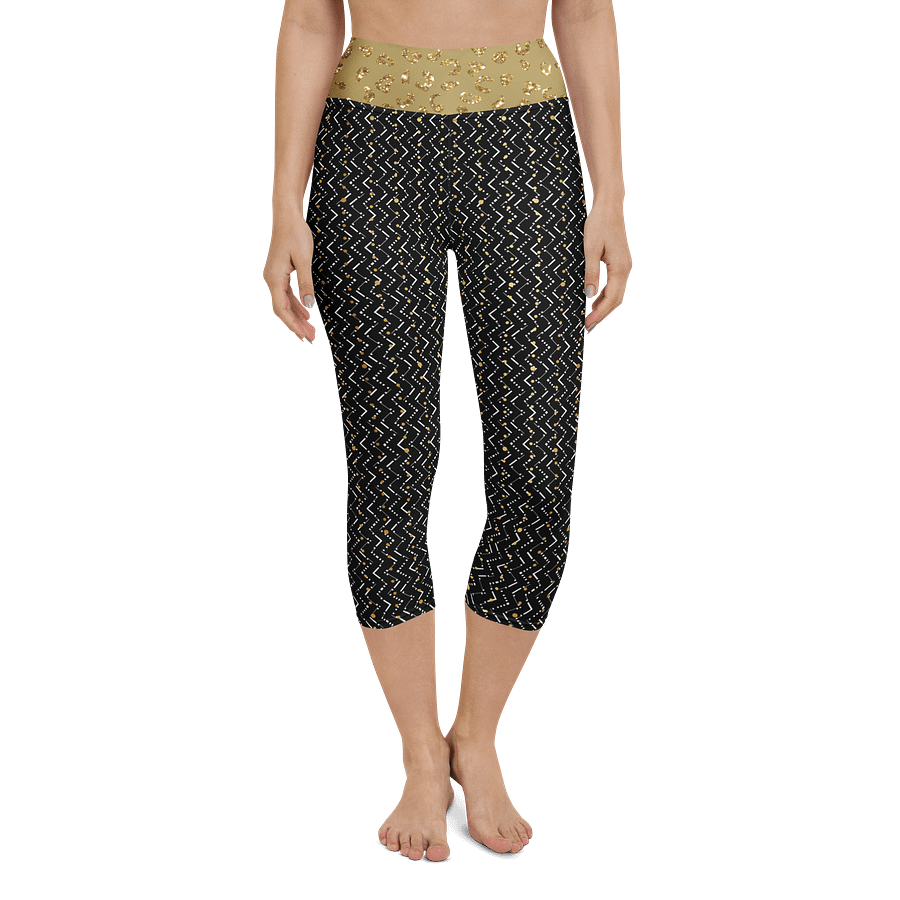 Zigzag Wild – Gold Dusted Capri Yoga Leggings product image (4)