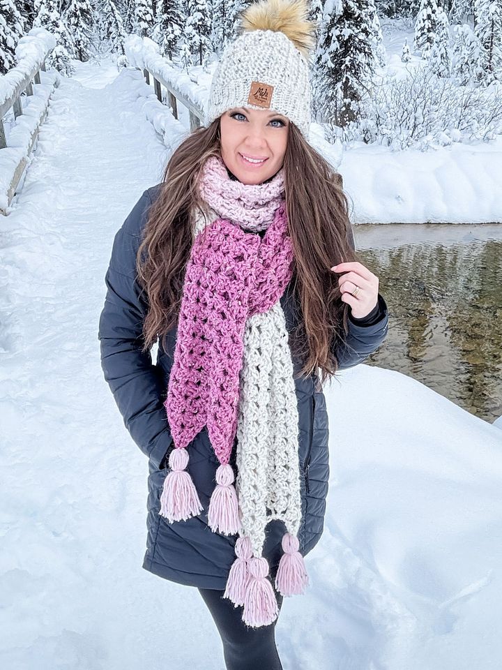 Colour Block Granny Scarf Crochet Pattern product image (1)