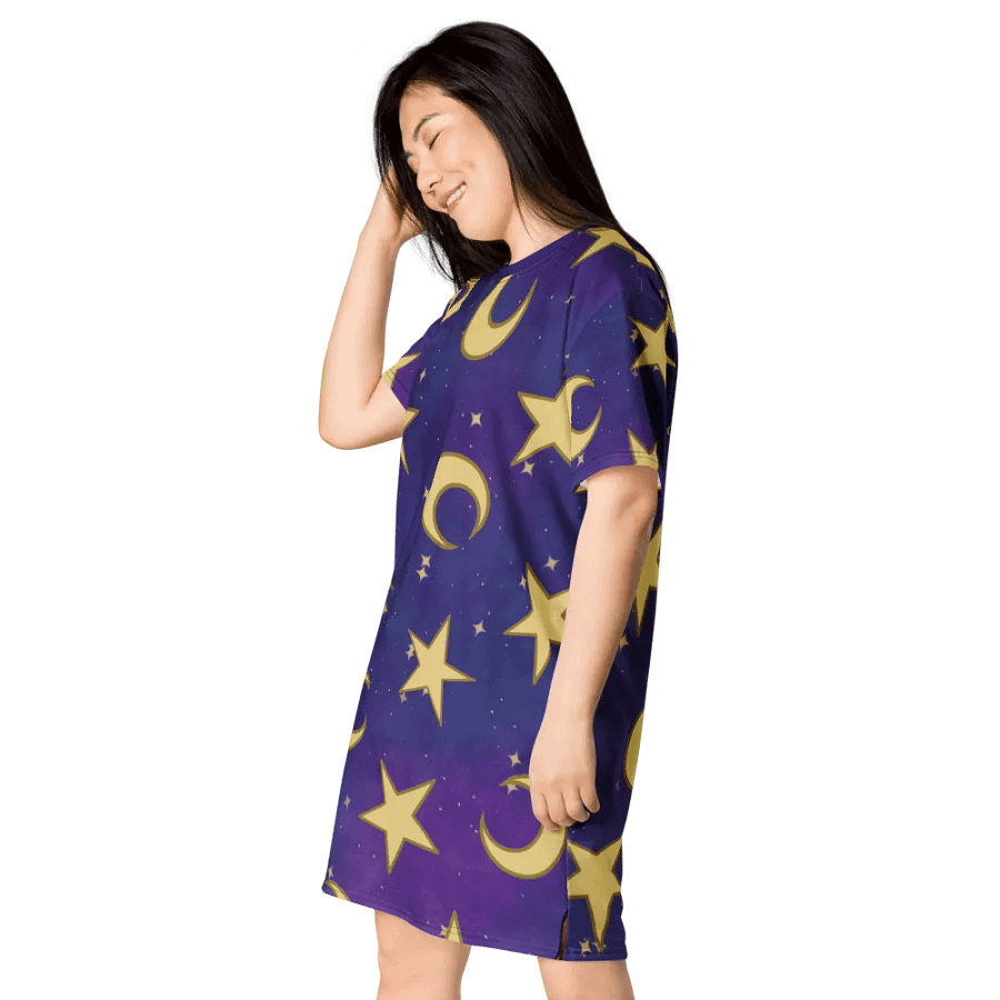 Cozy Moon and Stars Nighty Gown T-Shirt Dress product image (4)