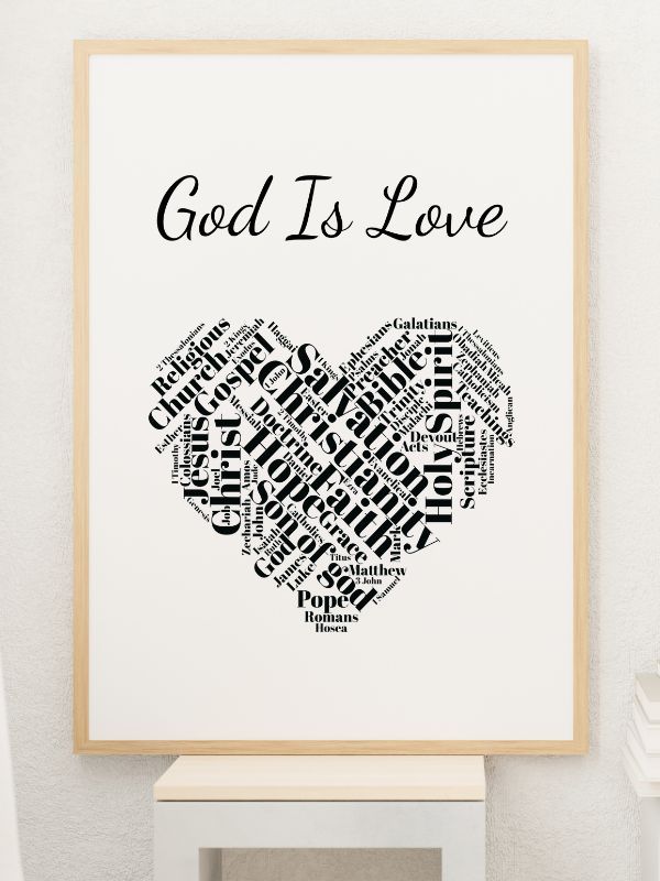 Printable Christian Wall Art – "God is Love" Heart Design product image (2)