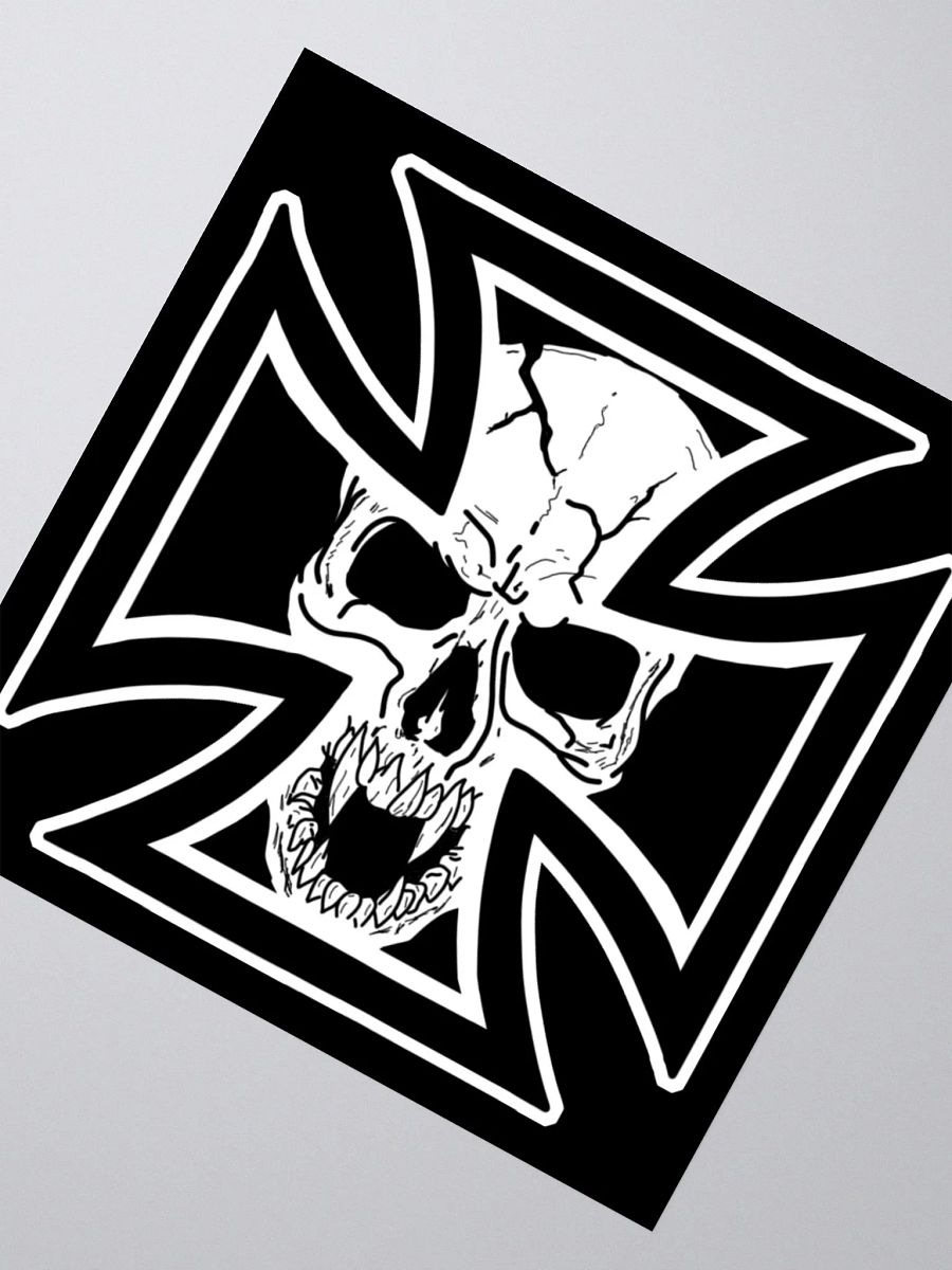 Maltese cross and skull sticker product image (4)