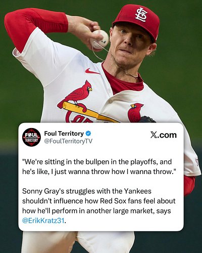 Sonny Gray’s struggles with the Yankees shouldn’t influence how Red Sox fans feel about how he’ll perform in another large ma...