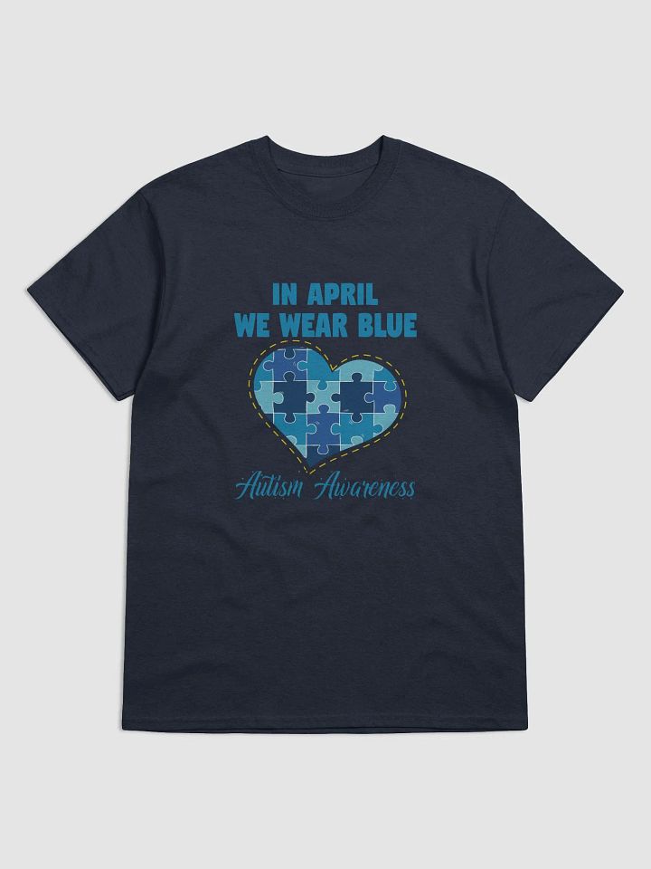 April Blue Puzzle Heart T-Shirt product image (3)