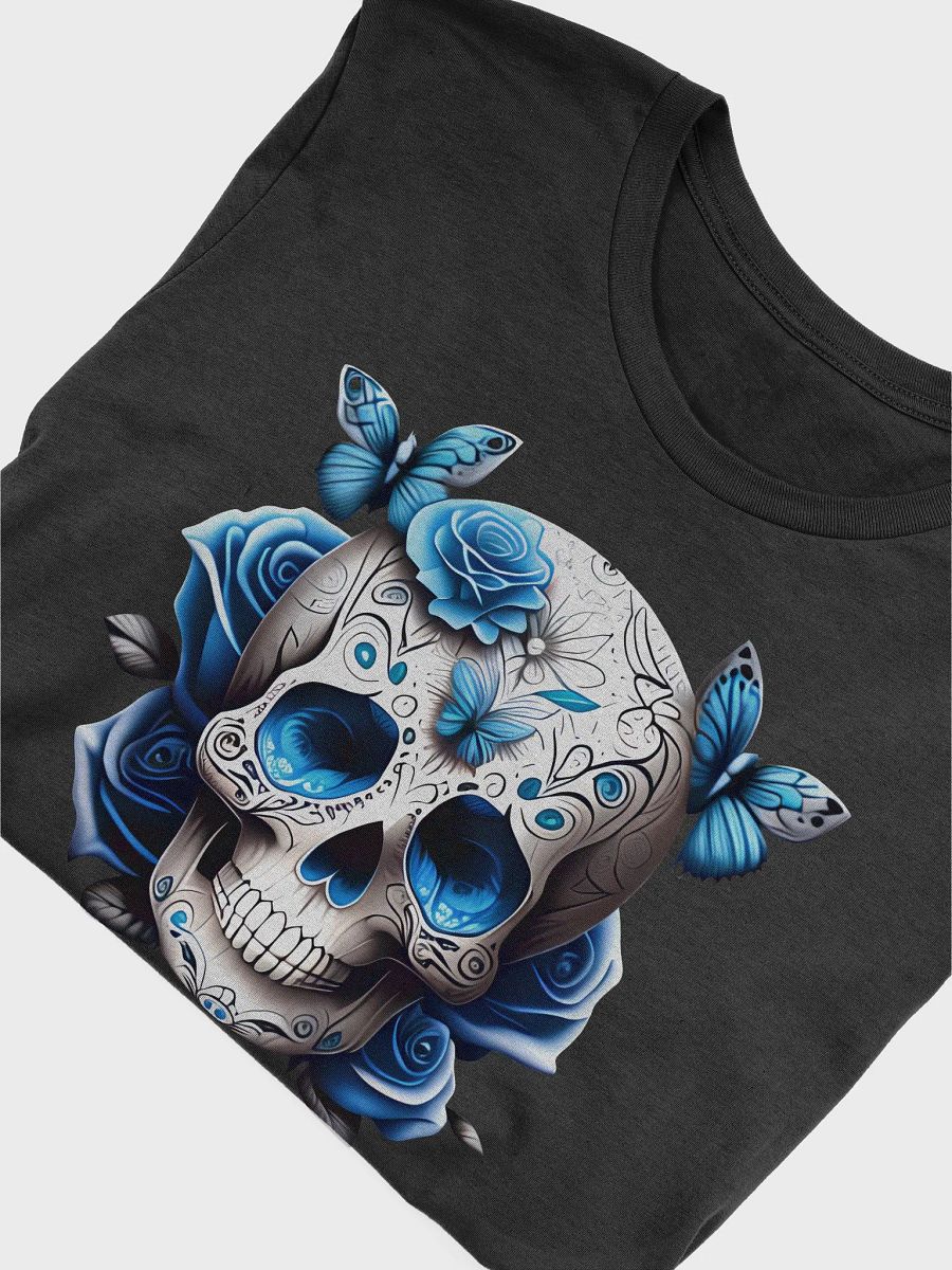 Skull Flower Blue T-shirt product image (4)