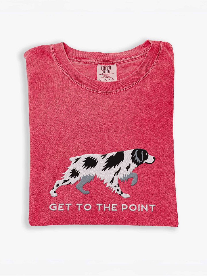 Get to the Point T-Shirt(Embroidered) of a Brittany Spaniel(Black & White) product image (1)