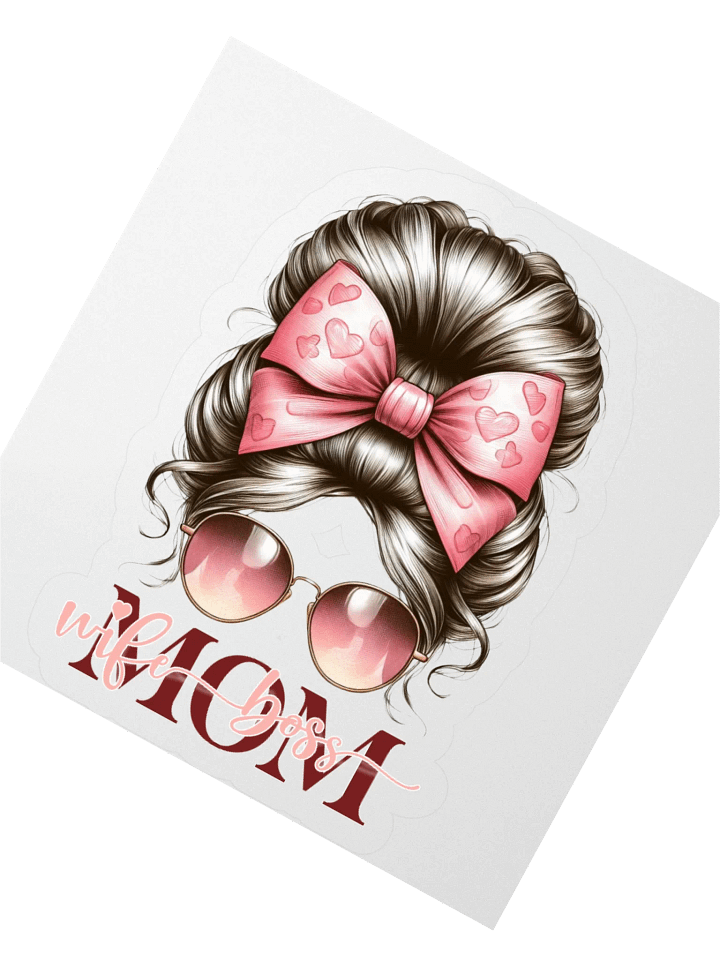 Mom Wife Boss Pink Heart Bow Sticker Set product image (6)
