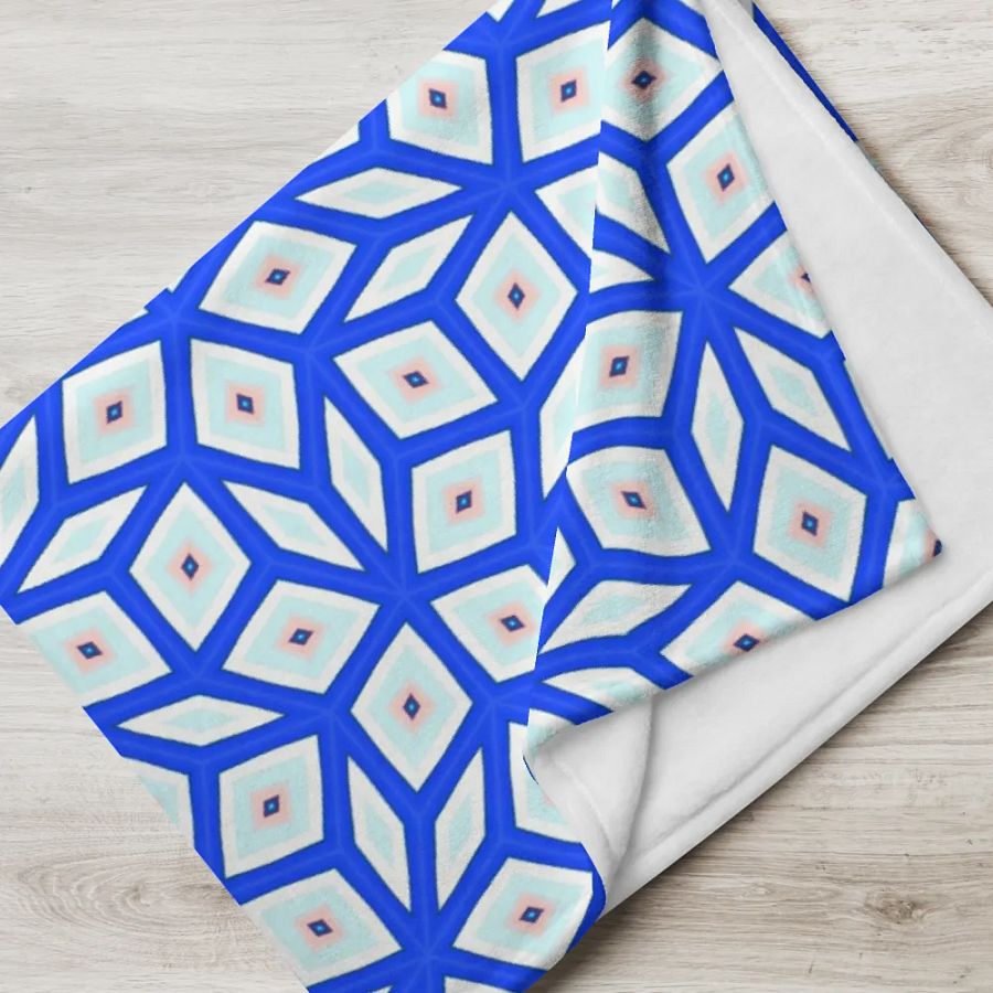 Blue Octagonal Star Throw Blanket product image (7)