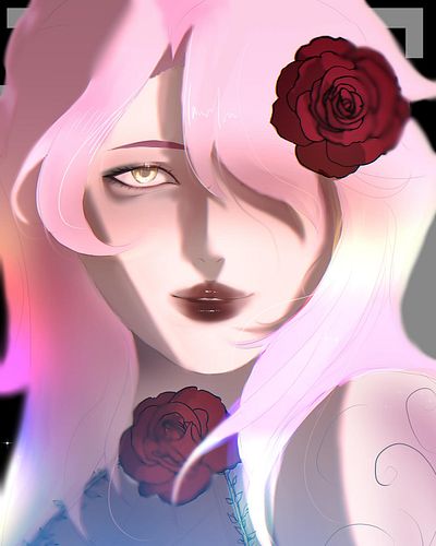 “You can’t look away from me can you?” 

🎨: @shoyaaxu

#VTuber, #VtuberEN, #VtuberArt, #ENVtuber, #VirtualStreamer, #rosebunn...