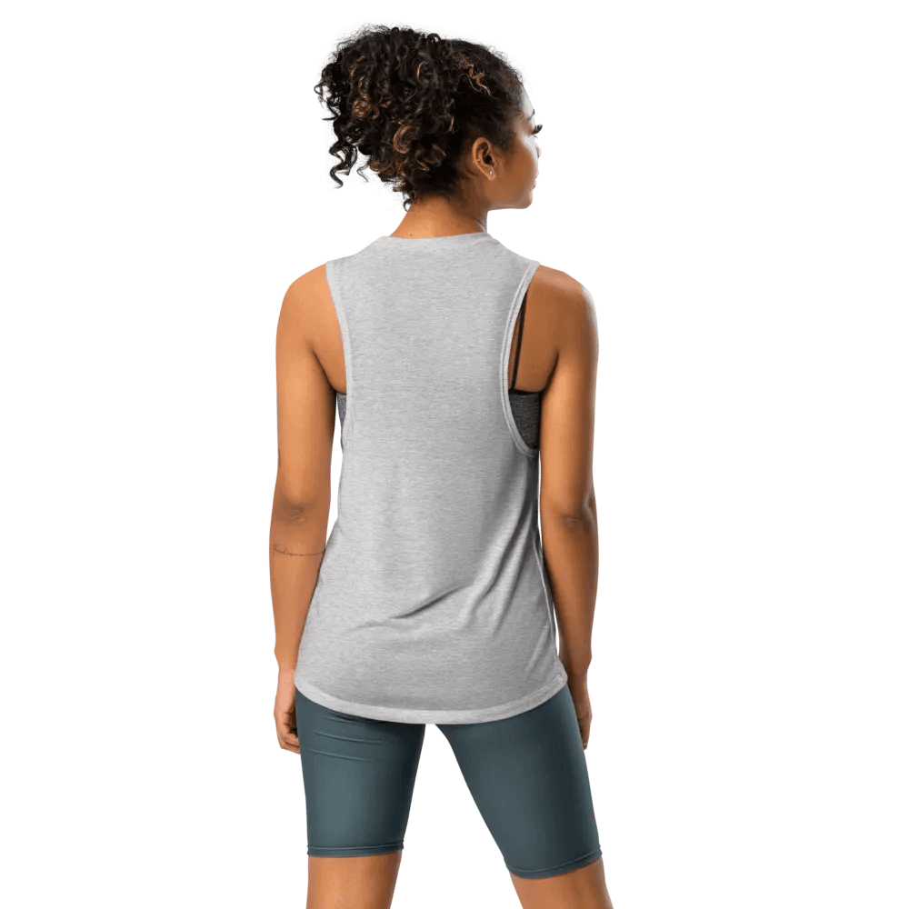 Grey Tank Top with Vibrant Pink product image (6)