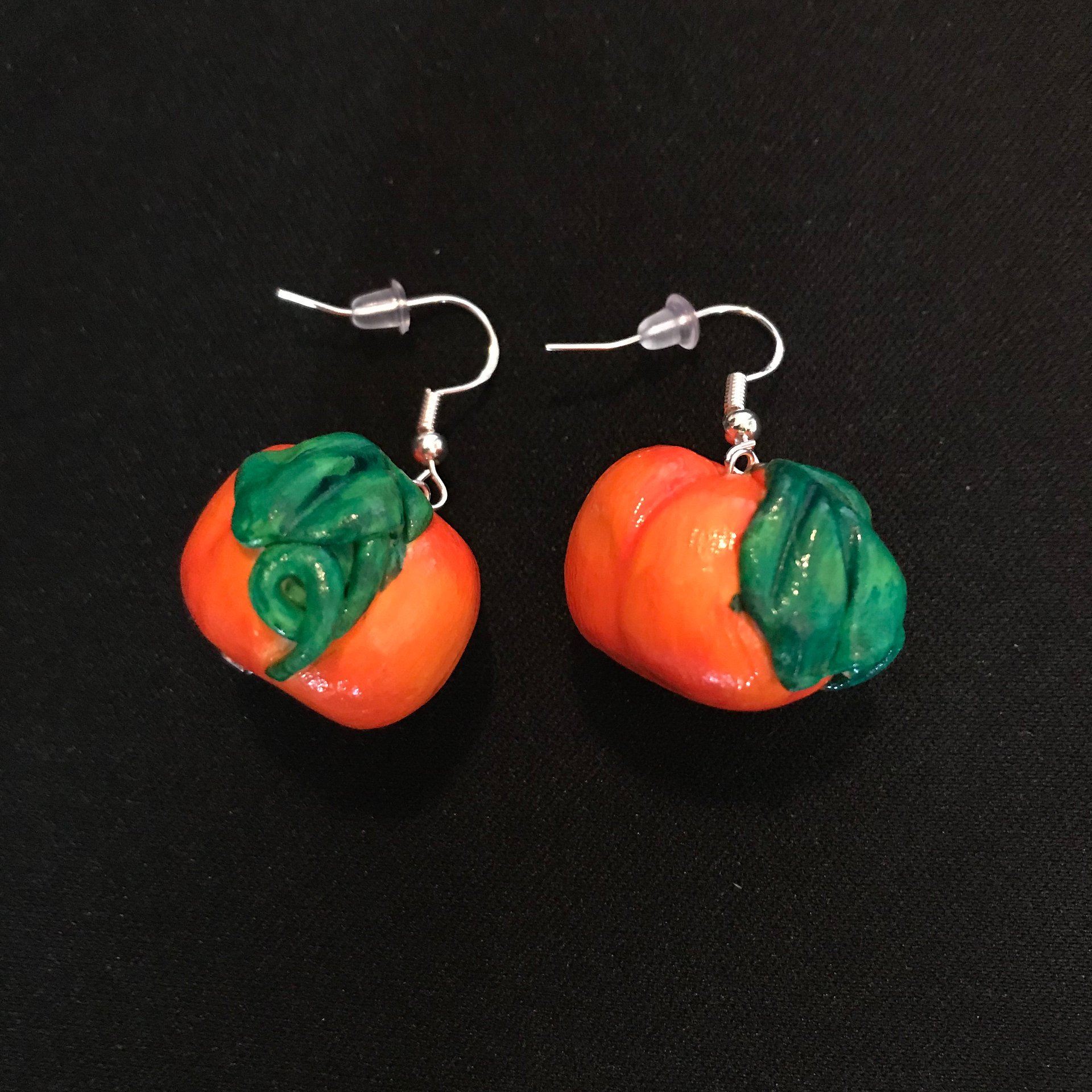 Medium Pumpkin Clay Earrings product image (2)