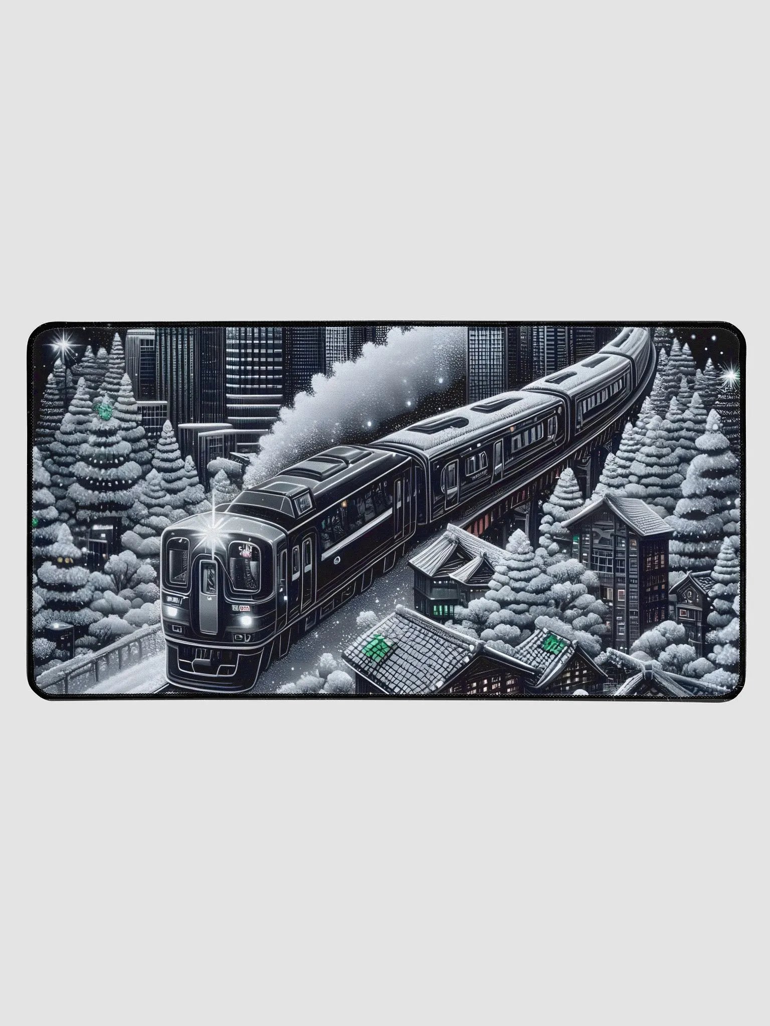 Winter Night Train Desk Mat product image (1)