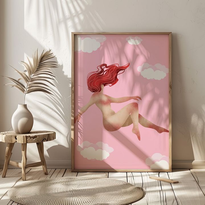 Floating in Pink Preppy Art Print product image (2)