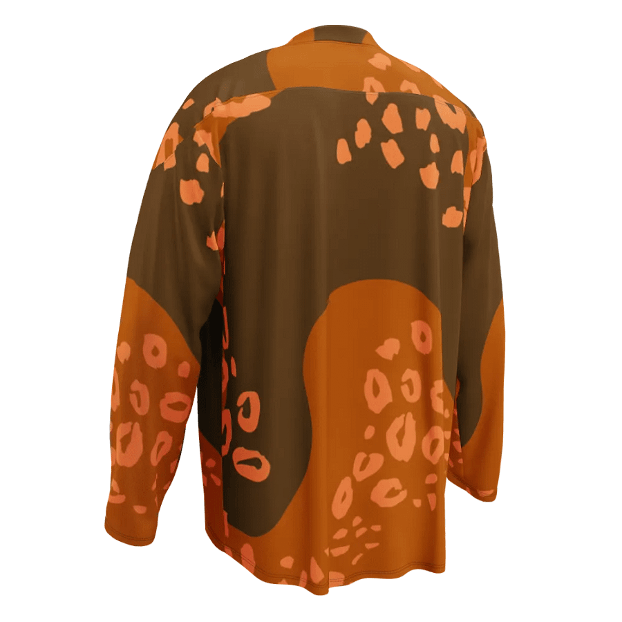 Dynamic Orange Leopard Hockey Fan Jersey product image (10)
