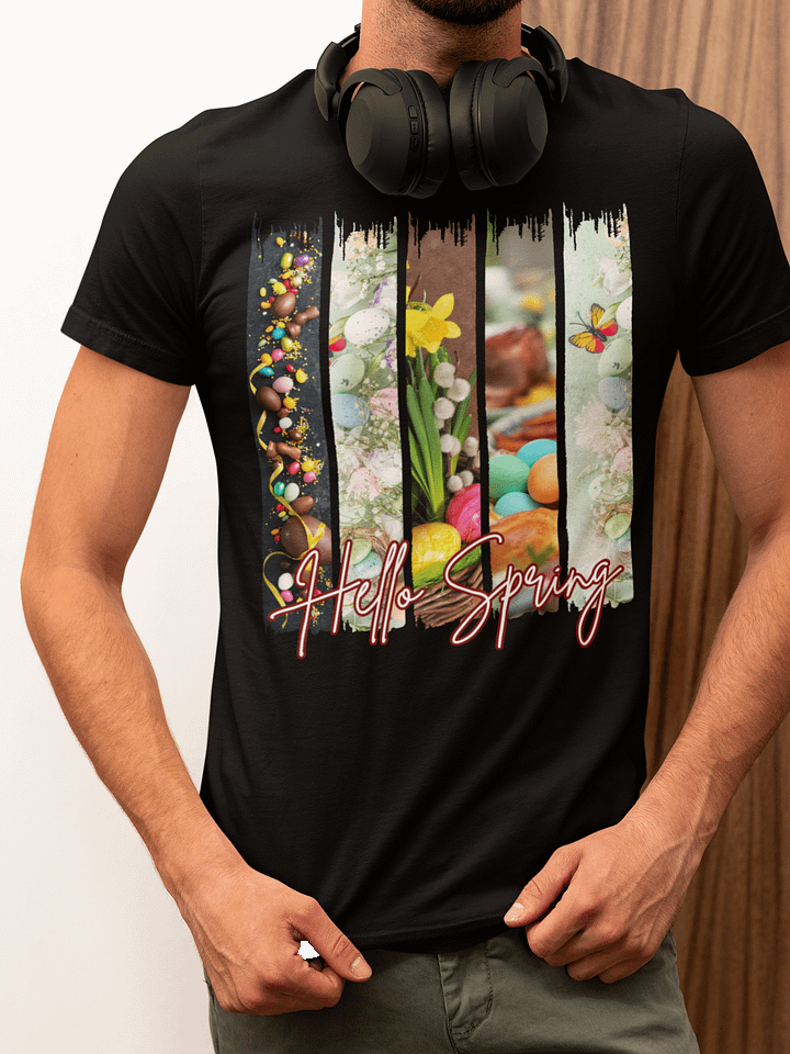Hello Spring Brush Stroke Easter Eggs Bella Canvas T-shirt product image (2)
