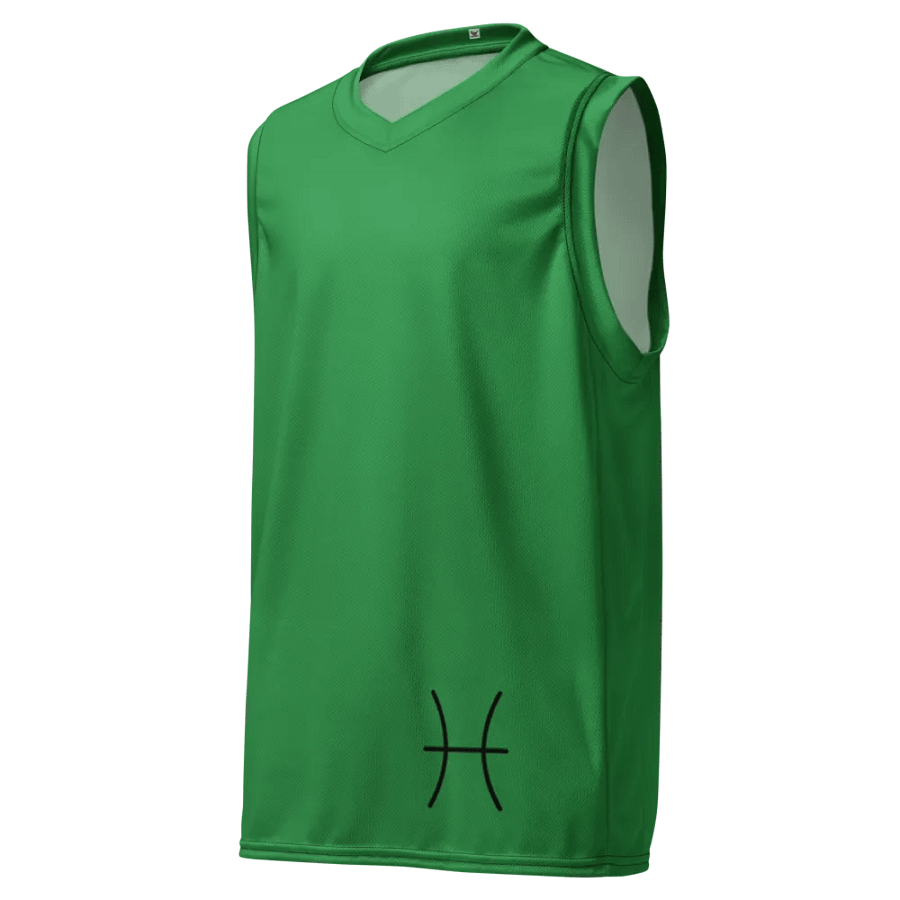 Pisces Symbol Green All-Over Print Basketball Jersey product image (1)