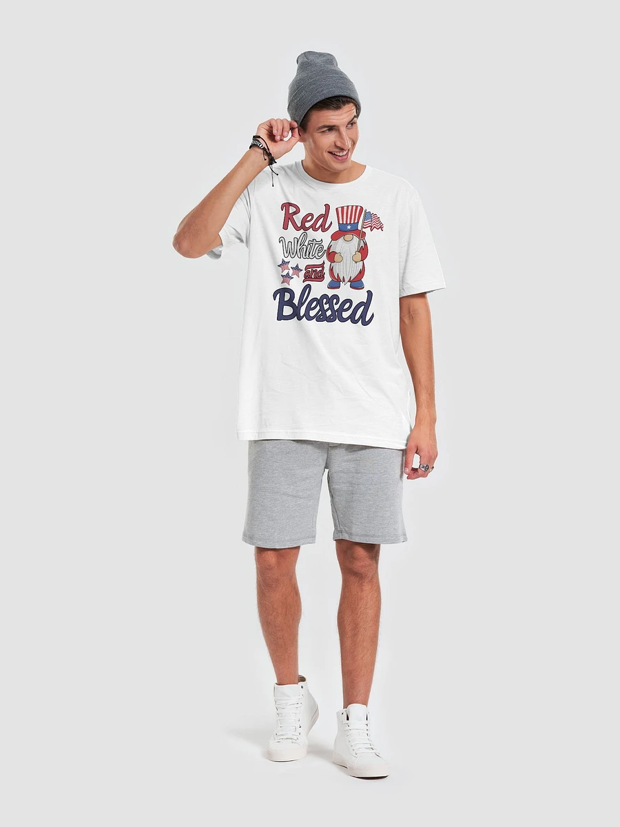 Red, White And Blessed Gnome T-Shirt product image (7)