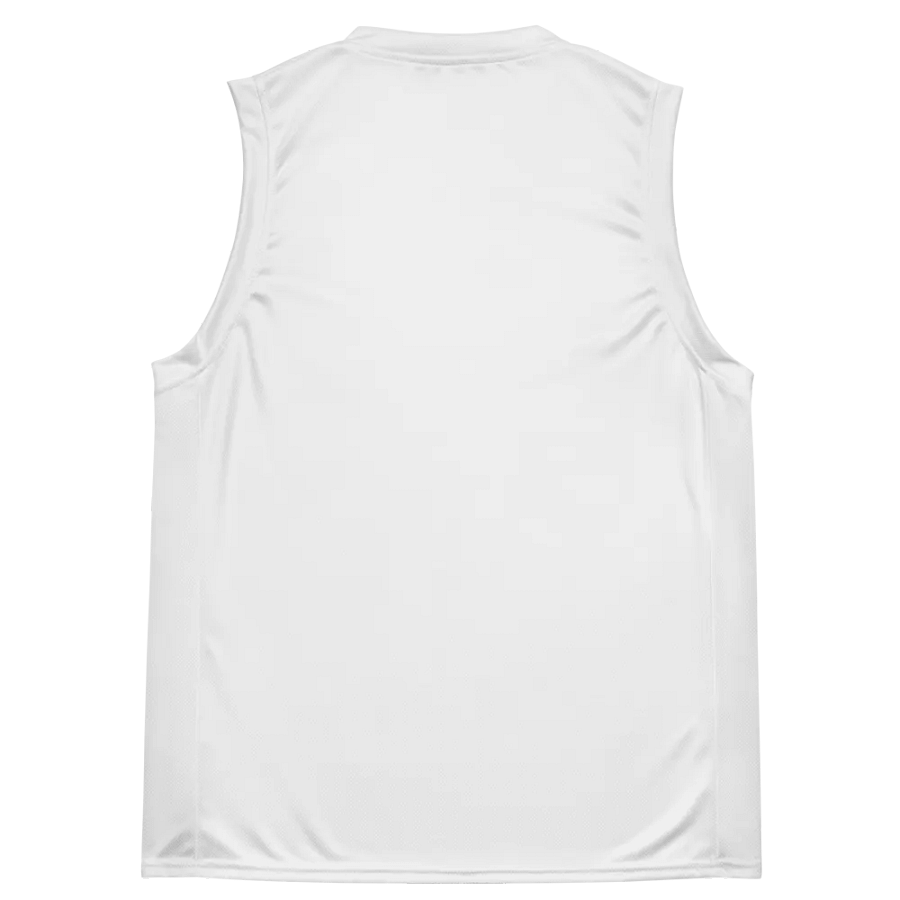 Astro Recycled Unisex Basketball Jersey - White with Astronaut Design product image (4)