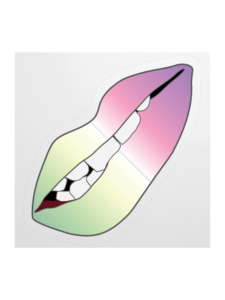 Genderfae Pride Gradient Biting Lips Sticker product image (3)