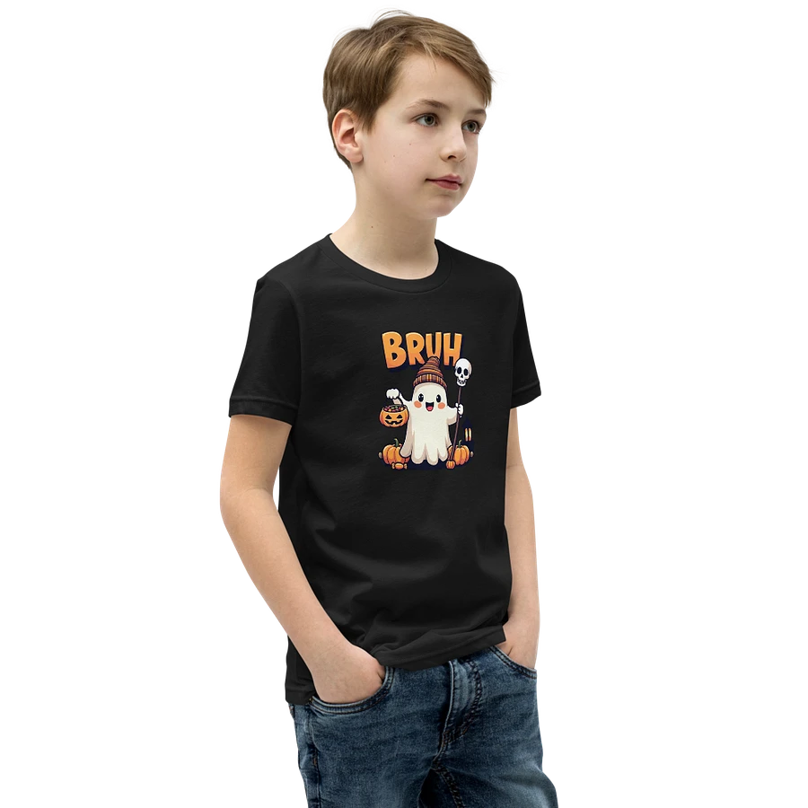 Spooky Ghost Bruh Halloween Youth T-Shirt product image (7)