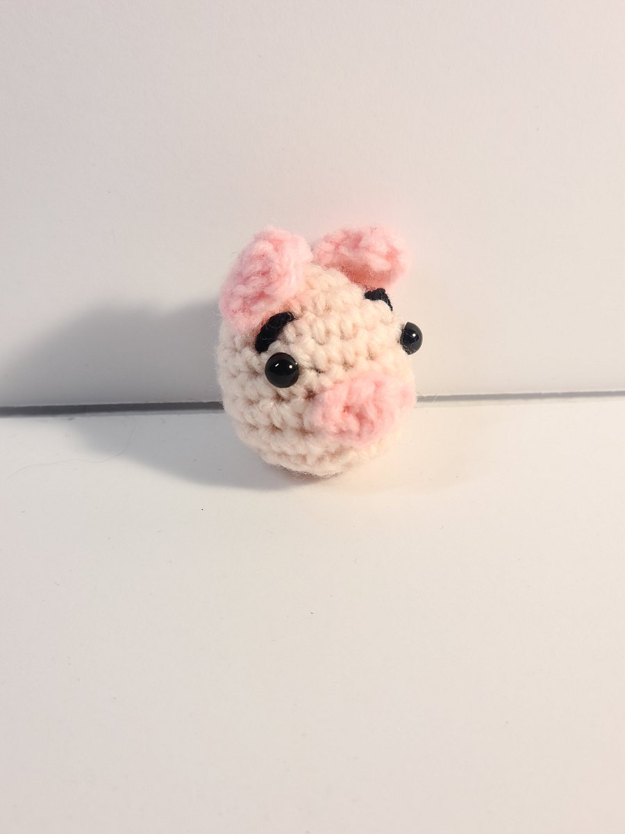 Handmade Amigurumi Mini Pig Head Stuffed Animal product image (3)