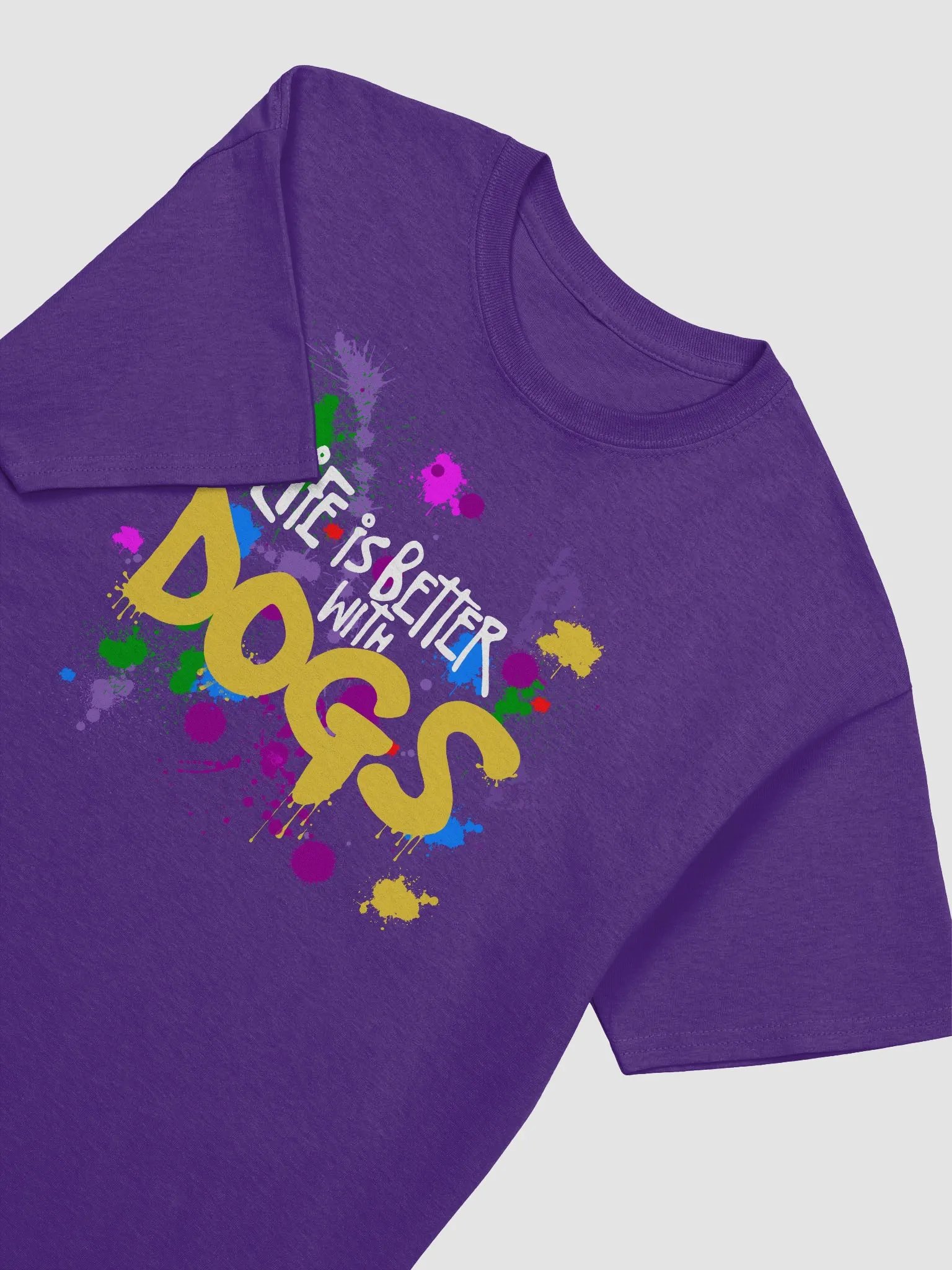 Life is Better with Dogs, Color Splash on Gildan 5000 Heavyweight Tee-shirt product image (3)