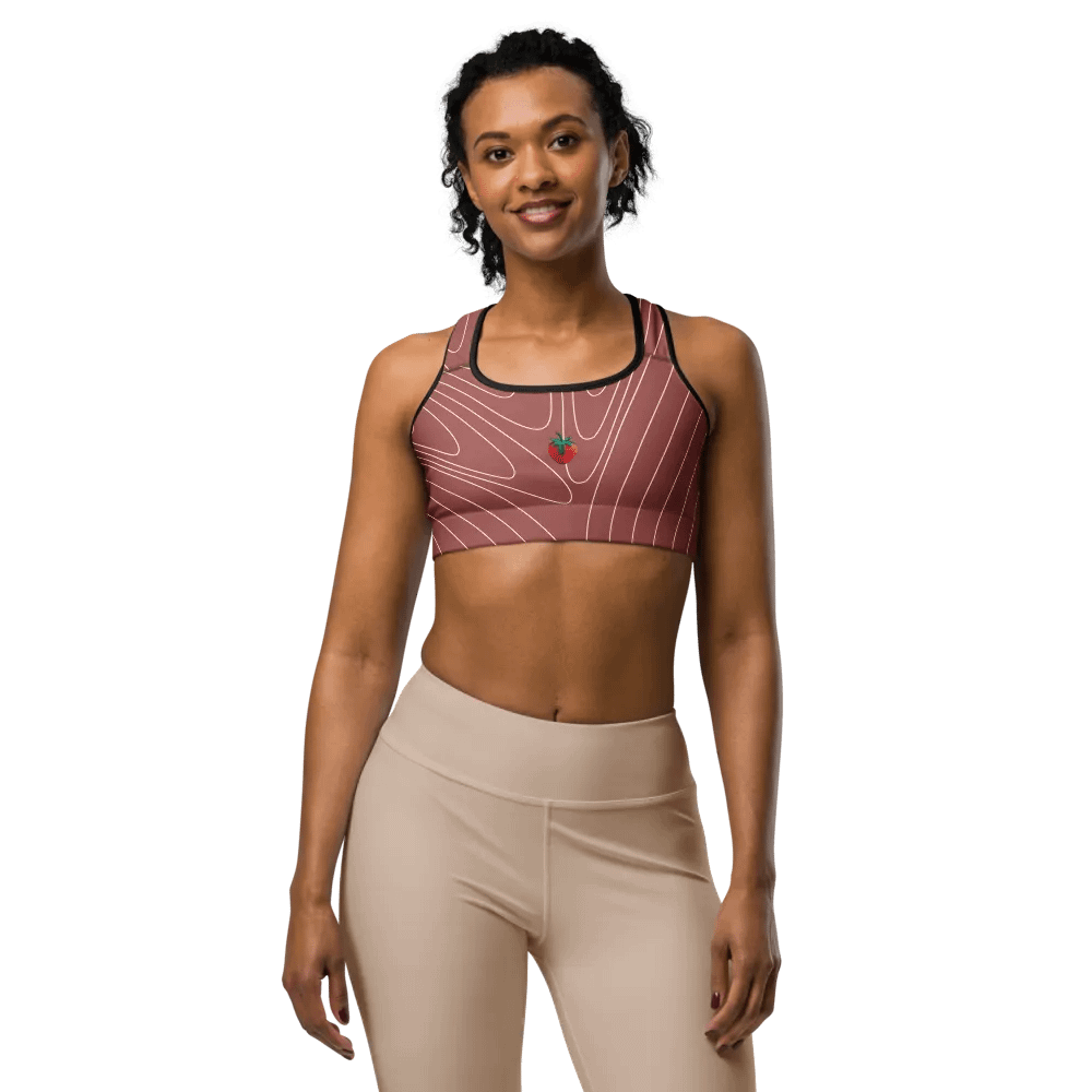 CozyAvocado Women's Brick Sports Bra Strawberry #1 product image (5)