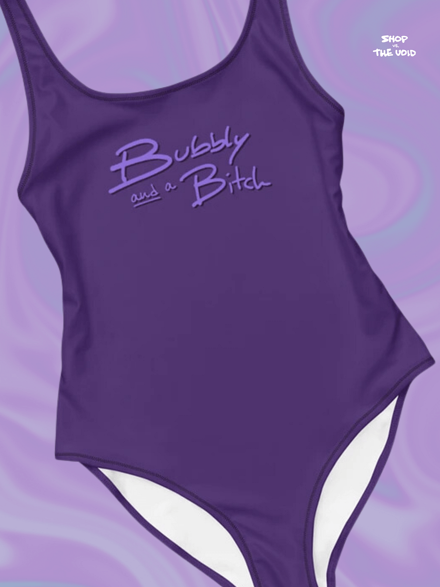 Bubbly and a B*tch (purple shadow design) one piece swimsuit product image (1)