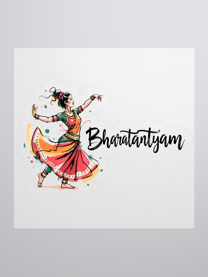 Elegant Bharatanatyam Dance | Traditional Indian Art Sticker product image (2)