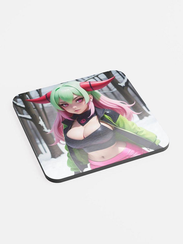 Horned Winter Sprite Glossed Cork Coaster product image (2)